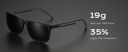 Men's Polarized Sunglasses - Lightweight TR90 Frame Square Mens Sunglasses UV400 Protection