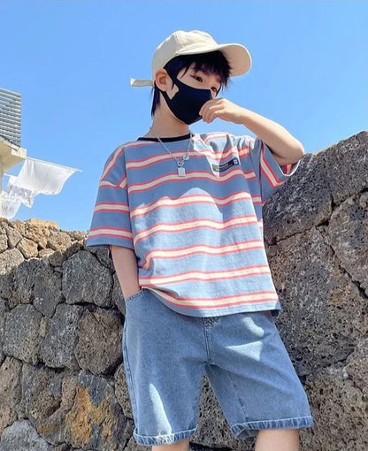 8 To 10 Year Old Boy Clothes Kids Set Junior Boys' Summer Clothing Children's Outfit 2025 Baby Boy's From 4 Years Shorts T-shirt