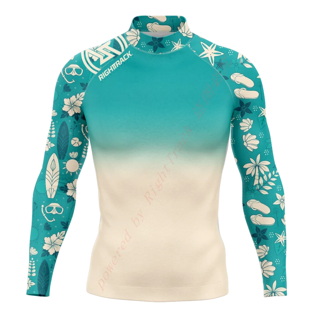 New Summer Men's Rashguard Snorkeling Long Sleeve Surfing Shirts Sunscreen Surf Sweatshirt UV Protection RightTrack Swimwear