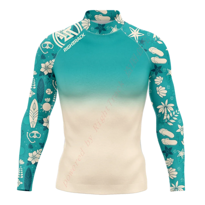 New Summer Men's Rashguard Snorkeling Long Sleeve Surfing Shirts Sunscreen Surf Sweatshirt UV Protection RightTrack Swimwear