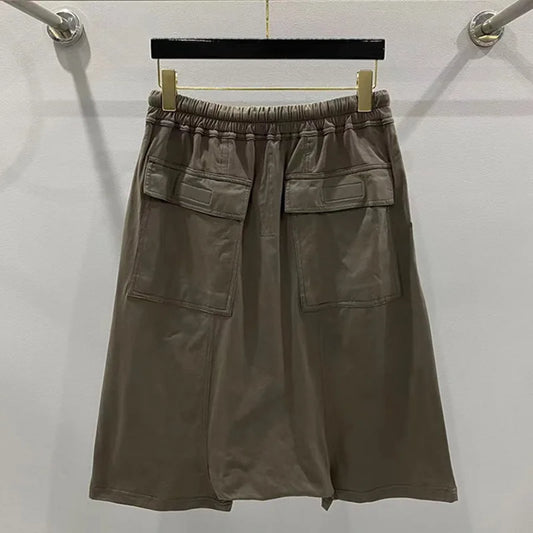 Summer New Men's Tide Y2K Original Design High Street cotton Fashion Punk Dark Casual Loose Cropped Pants Shorts Ins HK5611