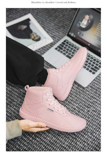 New Winter Booties Outdoor Waterproof Barefoot Boots For Men Ankle Boots Plush Warm Snow Shoes Non-slip Casual Sneakers Big Size