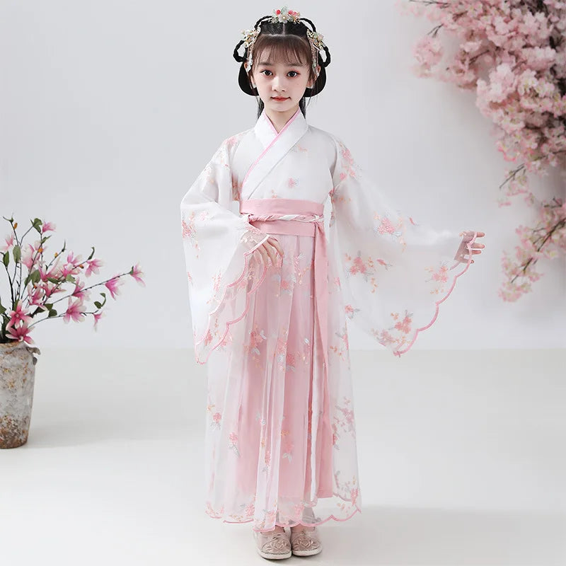 Girl Modern Hanfu Chinese Style Dress Halloween Fairy Kids Clothes Vestidos Traditional Cosplay Children Costume Girls Dresses