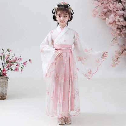 Girl Modern Hanfu Chinese Style Dress Halloween Fairy Kids Clothes Vestidos Traditional Cosplay Children Costume Girls Dresses