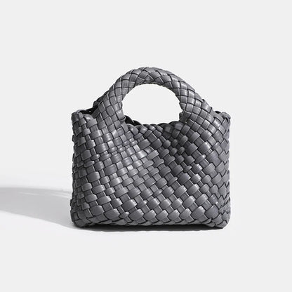 Designer bag Women's handbag Popular small size version PU leather woven bag Fashion style soft handmade bucket bag