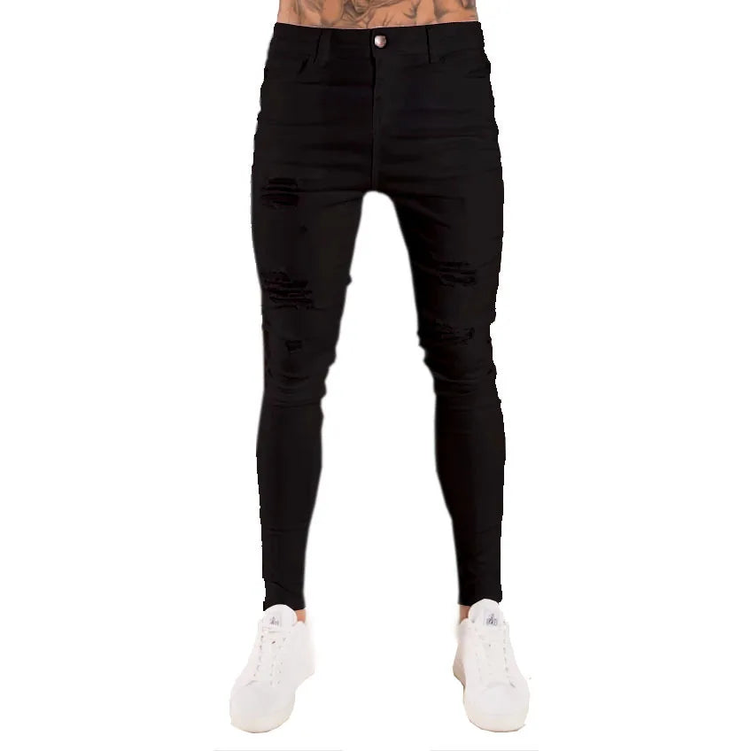 New 2025 high-quality Fashion Casual Cotton Business Black Denim Pants Male Trousers Men's Stretch Regular Fit Jeans S-XXXL