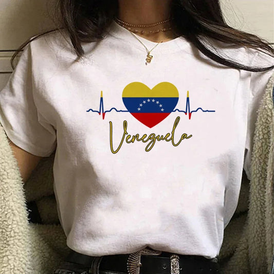 Venezuela T Shirt Women Harajuku Comic Designer Tshirt Female Anime Manga Designer Clothing Women Clothing