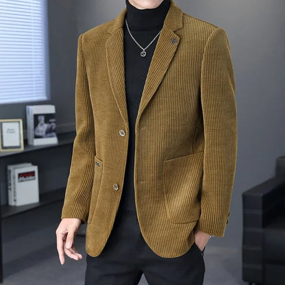 Blazer Boutique Men's Fashion Business Casual Solid Color Korean Version of The Trend Simple Casual Elite Party Gentleman Suit