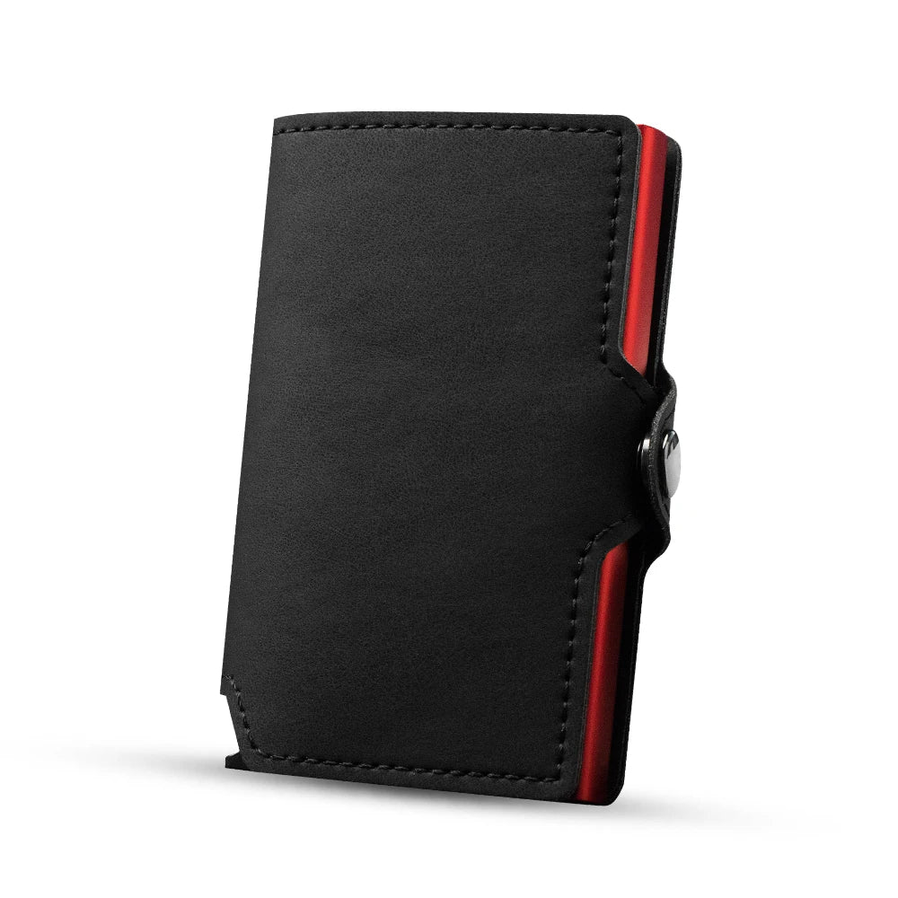 Men Card Holder Premium Leather Credit Card Wallet Small Bag Slim Minimalist Pop Up Cardholder Case with Coin Purse