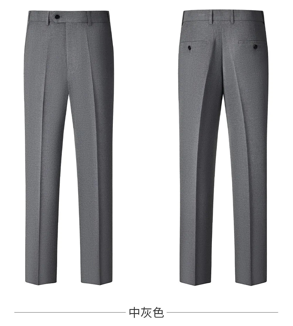 High-quality, Fashionable and Stylish Plus-size Men's Solid-color Suit Set, Men's Three-piece Set, One-button Casual Suit
