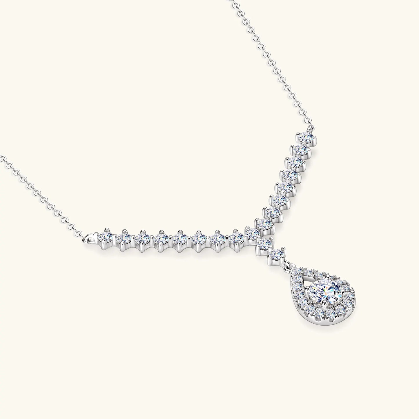 3.38CT Moissanite Necklaces for Women 100% Real Silver Chain 925 Pandant Lab Diamond Luxury Wedding Party Jewelry