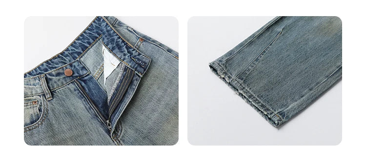 Retro Women's Jeans Loose Casual  New High Waisted Wide Legs Denim Pant Female Trousers Spring Autumn 2025
