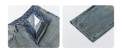 Retro Women's Jeans Loose Casual  New High Waisted Wide Legs Denim Pant Female Trousers Spring Autumn 2025