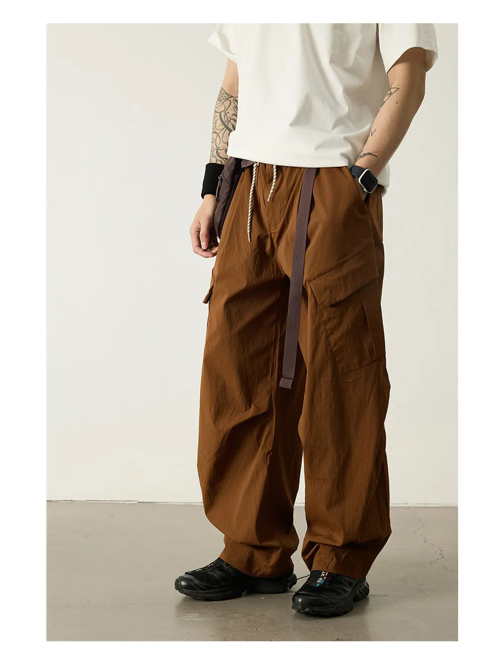 Unisex Outdoor Quick Dry Lightweight Techwear Hiking Cargo Pants Loose Fit Casual Sports Spring Summer Thin Long Pants Trendy