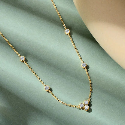 GRA Certified 3mm Moissanite Pendant Necklaces 925 Sterling Silver for Women Necklace Chains Wedding Fine Jewelry Gifts
