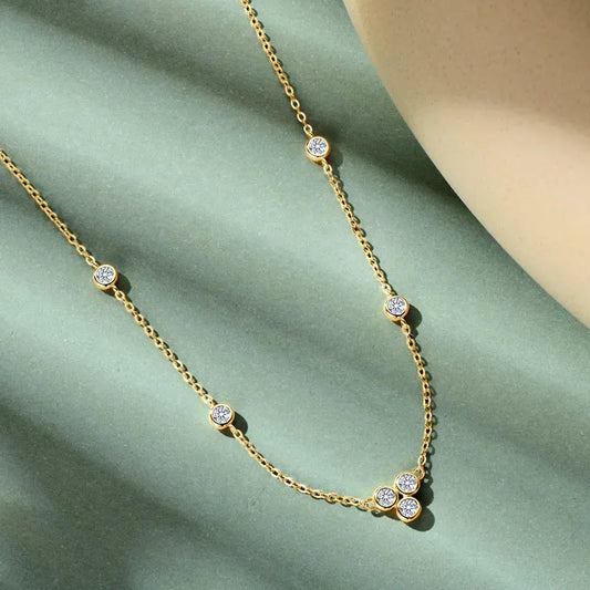 GRA Certified 3mm Moissanite Pendant Necklaces 925 Sterling Silver for Women Necklace Chains Wedding Fine Jewelry Gifts