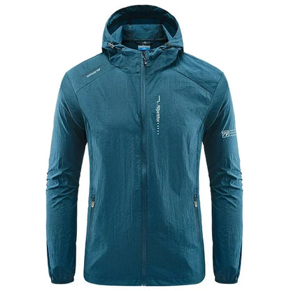 UPF50+ Summer Outdoor Quick Dry Sun-Protective Thin Jacket Men Hiking Fishing Cycling Hooded Gym Sport Ultra Light Windbreaker