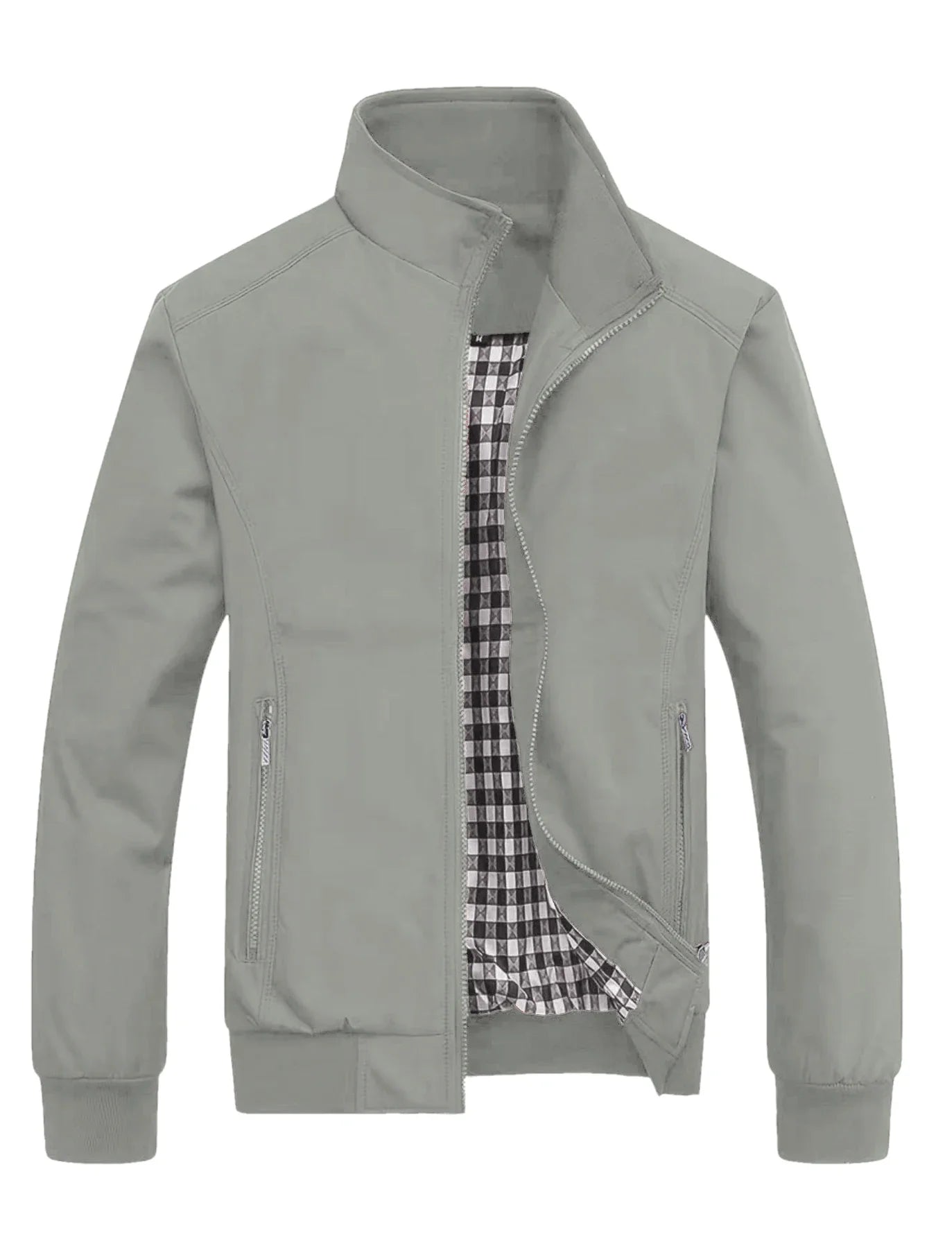 Men's Classic Design Sports Jacket, Casual Baseball Collar Zipper, Spring and Autumn Solid Color, Fashionable Daily Wear Jacket