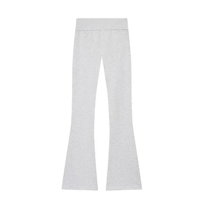 Women's Suits Flare Pants Sets 2 Piece Set Fleece Elastic Waist Trouser Suit Cropped Sweatshirts Jacket Two-Piece Set