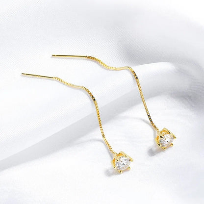 Each 0.5/1CT Tassel Moissanite Drop Earrings for Women 925 Sterling Silver Plated 18k Gold Jewelry Sparkling Earring