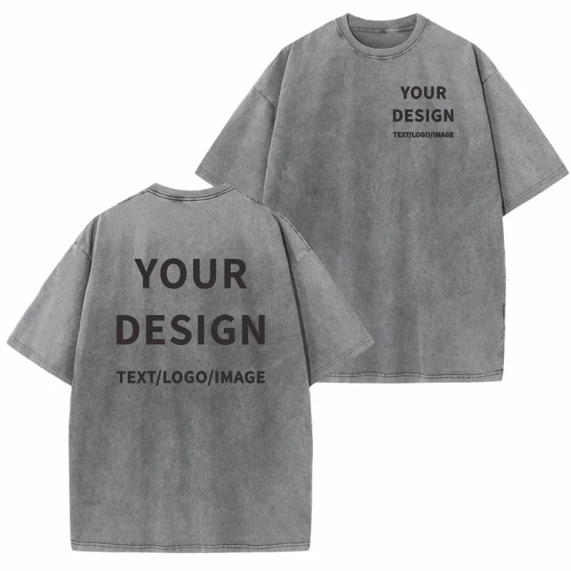 100% Cotton T-shirt Custom Logo Street Trend Short Sleeve T-shirt Embroidery Design European American Size Tops Printing Pattern