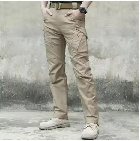 Black Camo Cargo Pants Outdoor Multi-pocket Ripstop Waterproof Trousers Male Autumn Wear-resistant Training Fishing Work Pant