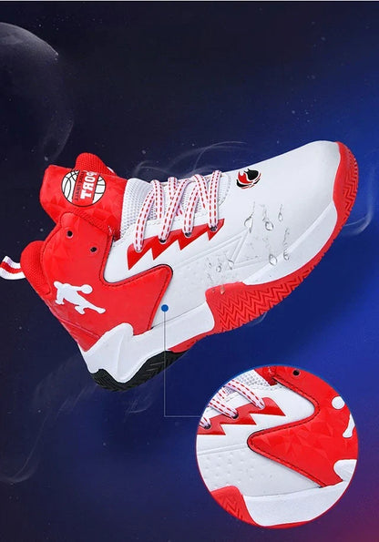 Children Basketball Shoes for Boys Girls Kids Teenagers Breathable Non-slip Lace Up Indoor Outdoor Training Sneakers Tennis Shoe