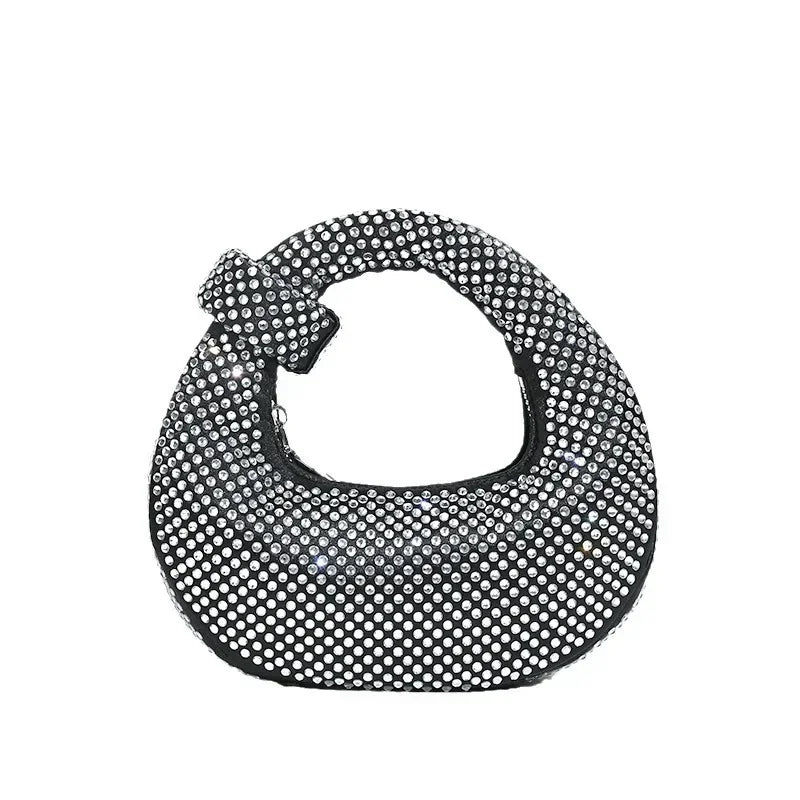 New Small Niche Design Diamond Dumpling Handbag Women's Socialite Style Evening Event Casual Versatile Handbag Water Diamond Bag