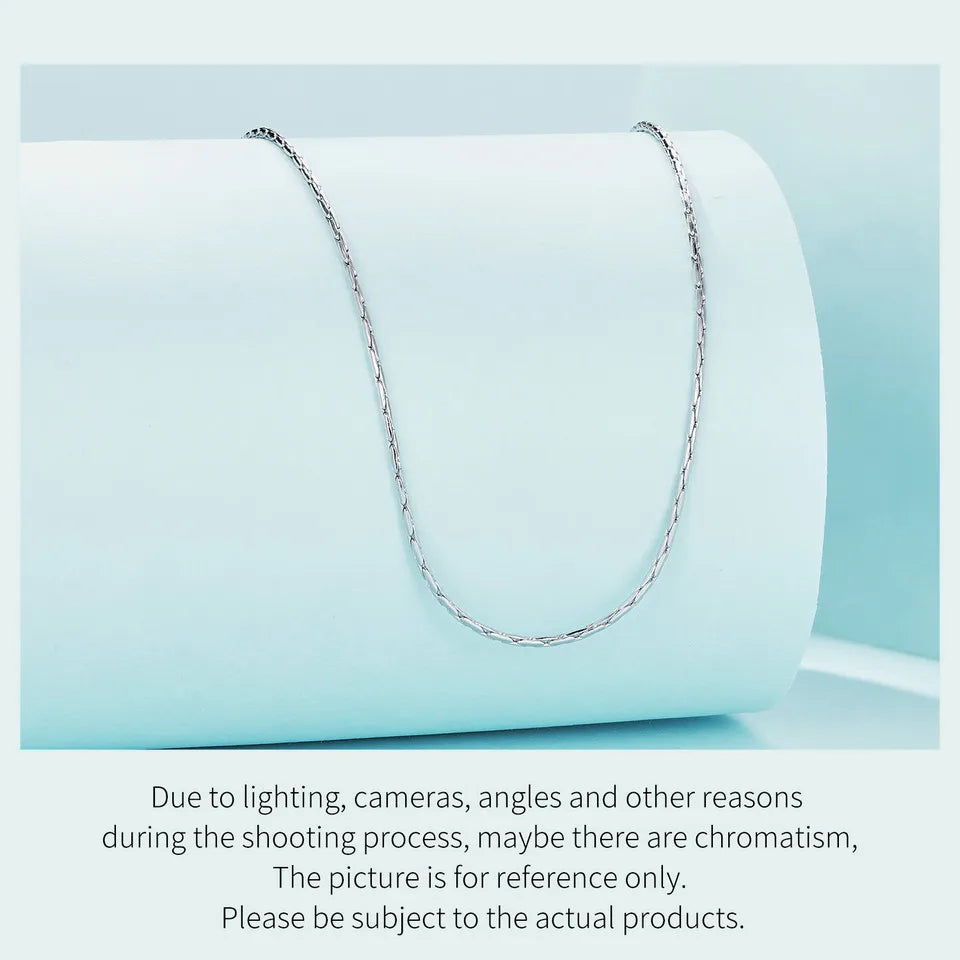 925 Sterling Silver Basic Chain Necklace Collection Box Chain Necklace Bead Chain Link for Women Simple Fine Jewelry