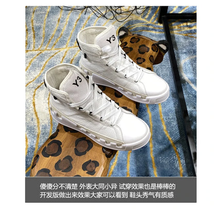 American European Fashion Casual Shoes Men High-top Sneaker Boots Cowhide Comfortable Leather Ankle Boots Lace-up Flat Trainers