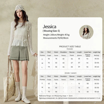 Women 's Apricot White Hollow Knitted Sweater Spring 2025 Mohair Cover Drop Sleeve Top Strapless Slim Tube Top MXE12Z1120