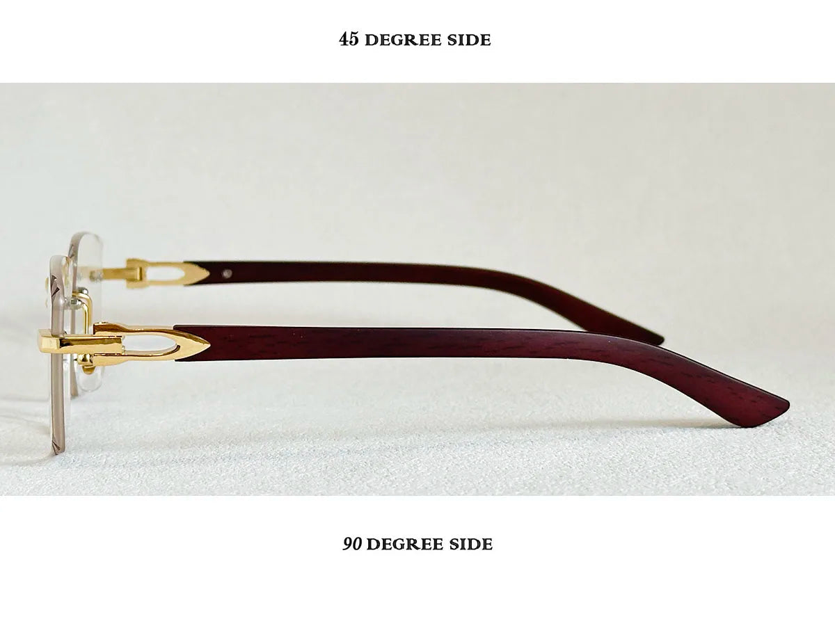 Photochromic Sunglasses Women Change Colour Rimless Sunglass Men Square Fashion Glasses UV400 Protection Wooden Shades Gafas