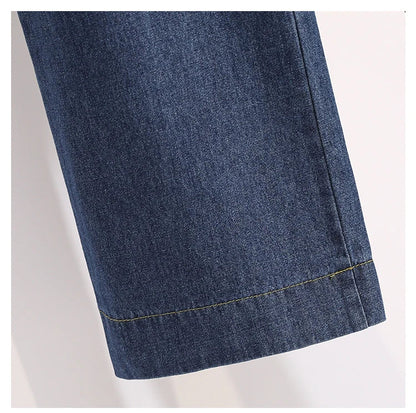 2026 Plus Size Jeans Spring Autumn High Waisted Straight Leg Women's Oversized Pants Loose Casual Wide Leg Jeans With Pockets