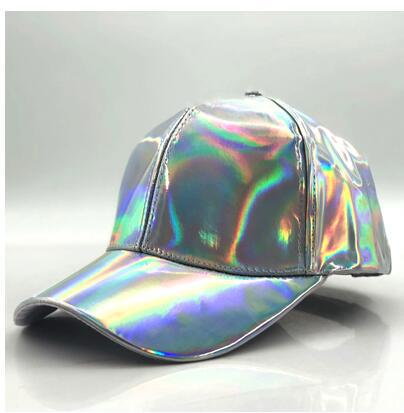 Laser Reflective Color Changing Cap Unisex Glossy Rainbow Baseball Cap Trendy Streetwear Outdoor Sports Baseball Cap
