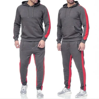 Autumn and Winter Jogging Suits for Men Striped Hoodie+Pants Casual Tracksuit Male Sportswear Gym Casual Clothing Sweat Suit New