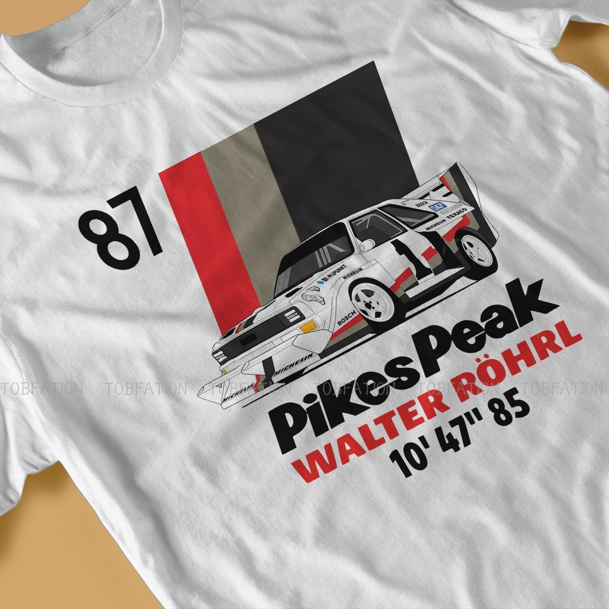 Gran Turismo Racing Game TShirt for Men Walter Rohrl Pikes Peak 87 Humor Summer Tee T Shirt High Quality New Design Loose
