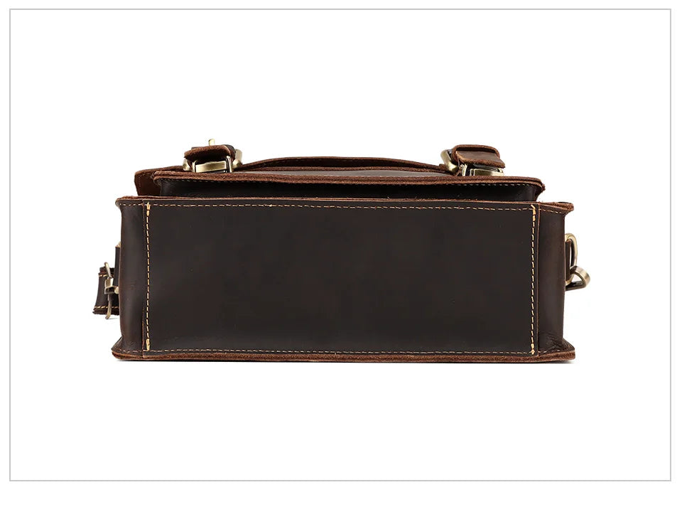 Crazy Horse Leather Men Messenger Bag Business Laptop Briefcase Casual Male Work Tote Bags for Ipad Large Capacity Travel Bag