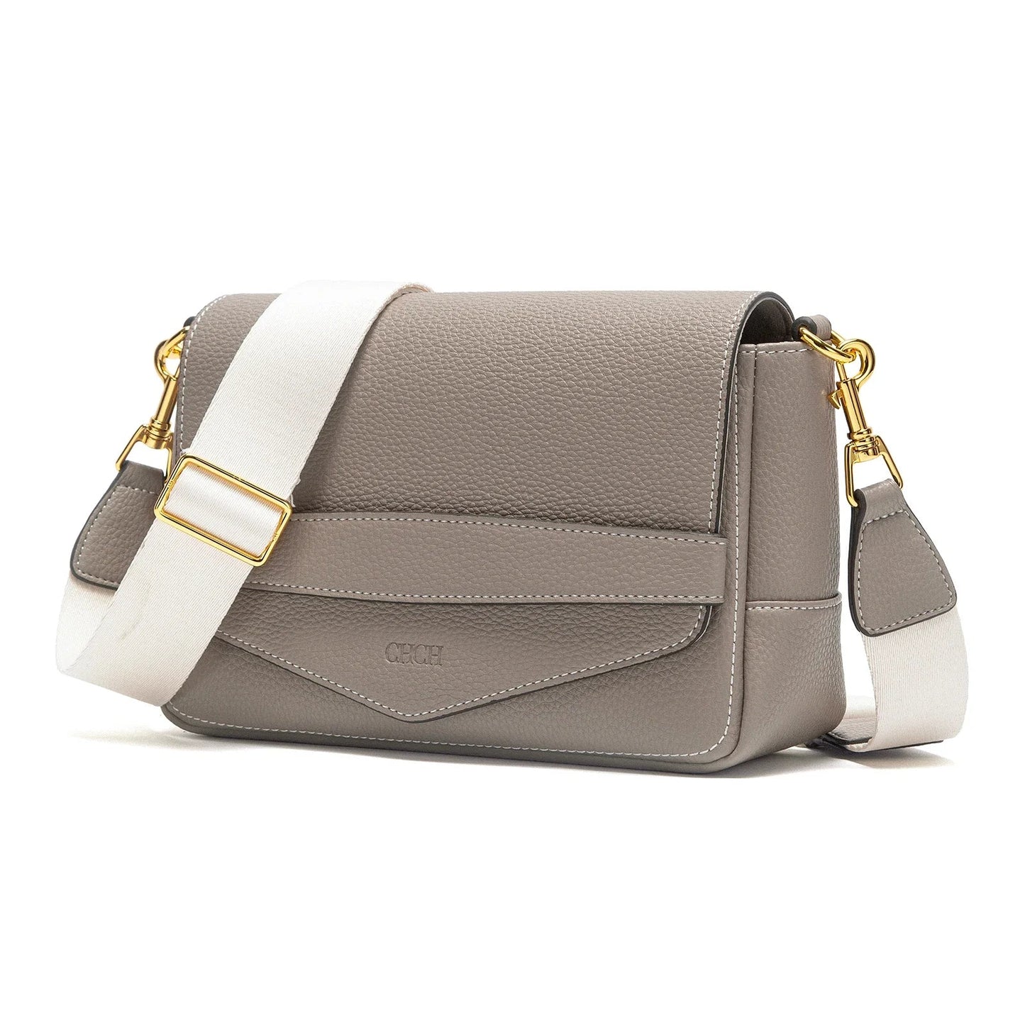 shoulder Bags Grey Simple High Quality  Texture Flip Cover Bags Soft Square Bag Woman Commuter