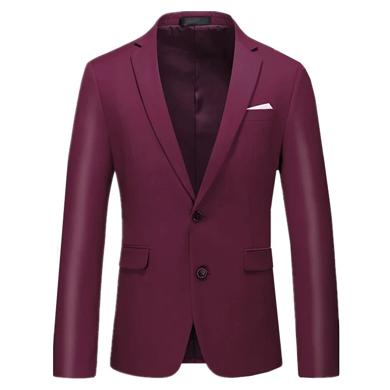 2026 New Men's Green Suit Jacket, Two Button V-Neck Coat, Wedding Party Formal Dress Tops Blue Red Yellow Green Blazers