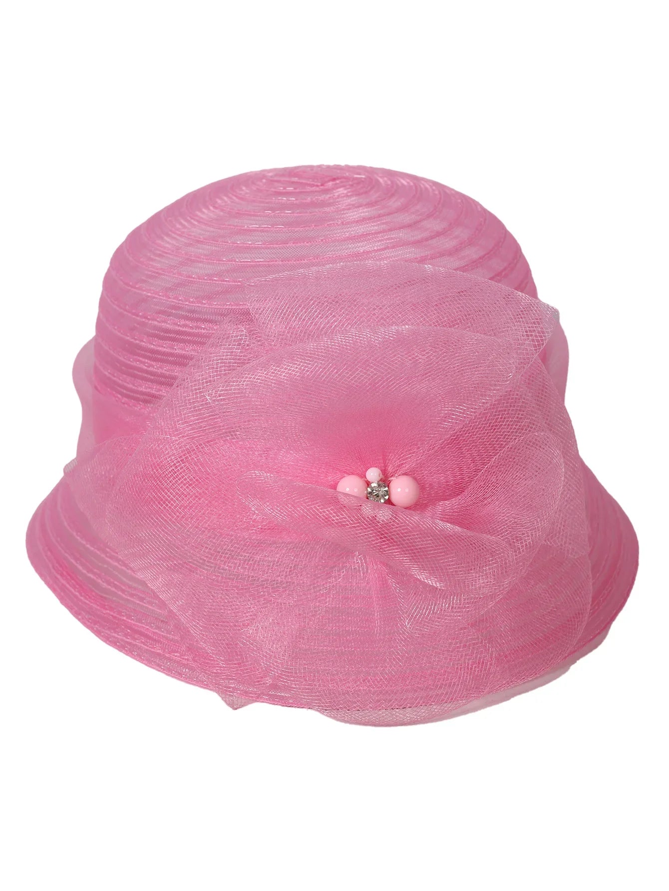 Floral Derby Fascinator Hat & Fedora for Women - Wedding Bridal Church Tea Party Formal Dress Accessories, Floppy Sun Caps