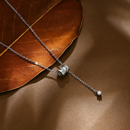 Minimalist Moissanite Necklace for Women Original Round Wheel Pendant S925 Sterling Silver Wedding Party Daily Jewelry