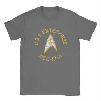 Men Stars Treks Collegiate T Shirt movie tv Series Pure Cotton Clothing Casual Short Sleeve Crewneck Tees New Arrival T-Shirt