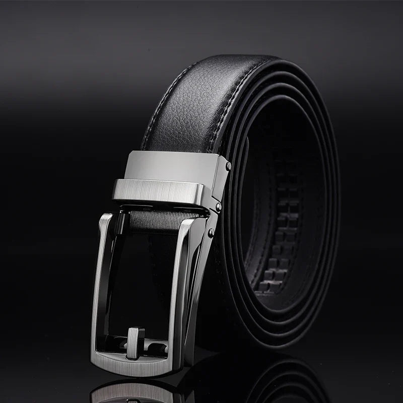 Men Belt Top Quality Cow Genuine Leather Men's Belt Cowhide Strap for Male Automatic Buckle Belts for Men Alloy Buckle Belt