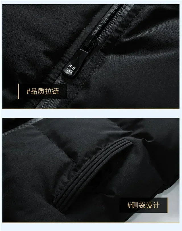 Men's Cotton Warm Jacket - 2025 Winter Fashion Trend - Short Warm Men's Jacket - Thick and Casual Warm Jacket - Men's Trench Coa