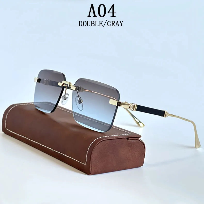 Square Sunglasses Women 2024 Rimless Sunglasses For Men Vintage Luxury Fashion Glasses Gafas De Sol Hombre Lunette Soleil Femme