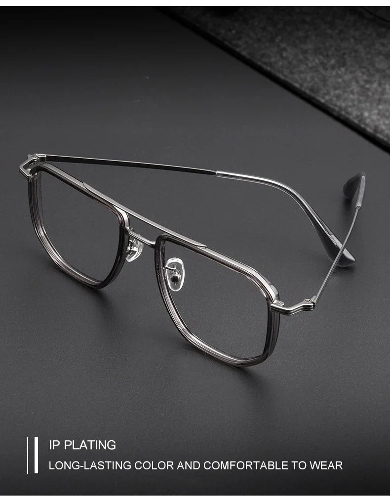 Fashion New Business Men's Large-rimmed Glasses Can Be Customized Prescription Anti-blue Light Glasses Retro Glasses Frame