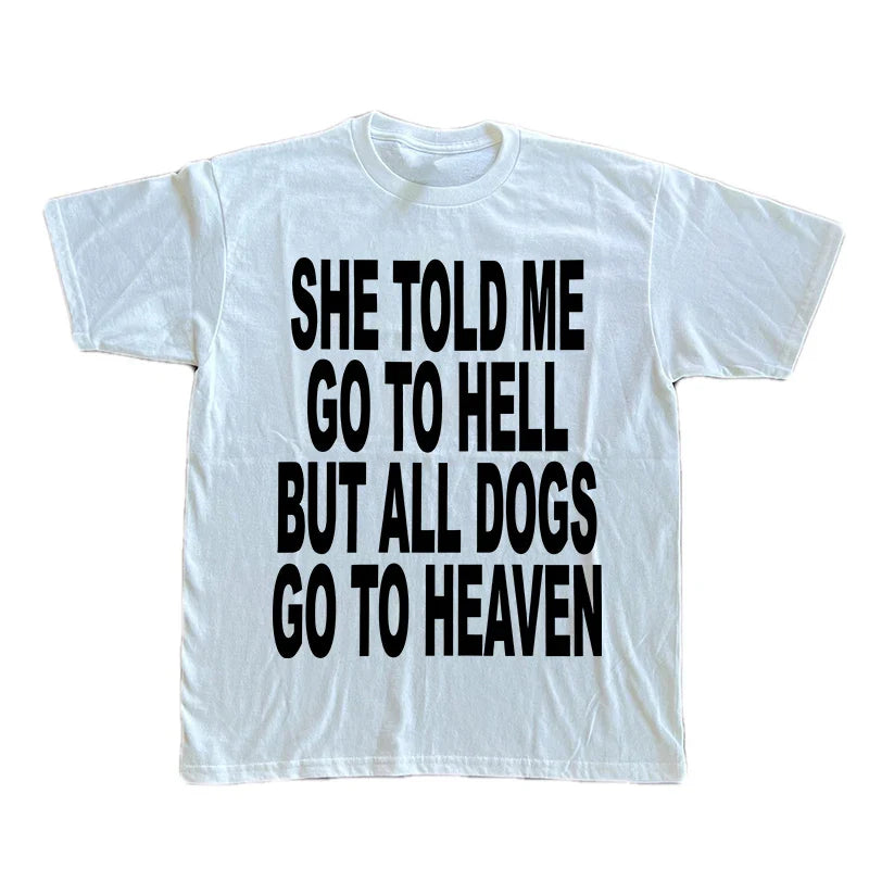 Men's T-shirt Letter Print Cotton Grunge Gothic Loose Top Summer Hip Hop Streetwear Unisex Punk Y2k Clothes Vintage Casual Tee