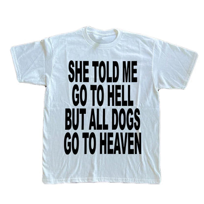 Men's T-shirt Letter Print Cotton Grunge Gothic Loose Top Summer Hip Hop Streetwear Unisex Punk Y2k Clothes Vintage Casual Tee