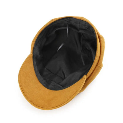 Casual Suede Fabric Hats & Caps Solid Color Adjustable Baker Cap Newsboy Hat Berets Beret Hat