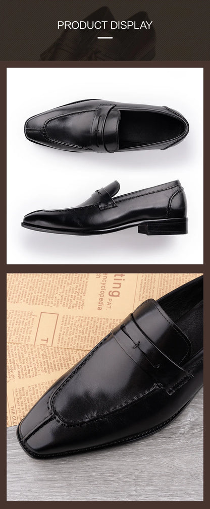 Office Leather Men Shoes Fashion Handmade Business Dress New Arrival Elegant Black Brown Formal Casual Wedding Party Male's Shoe